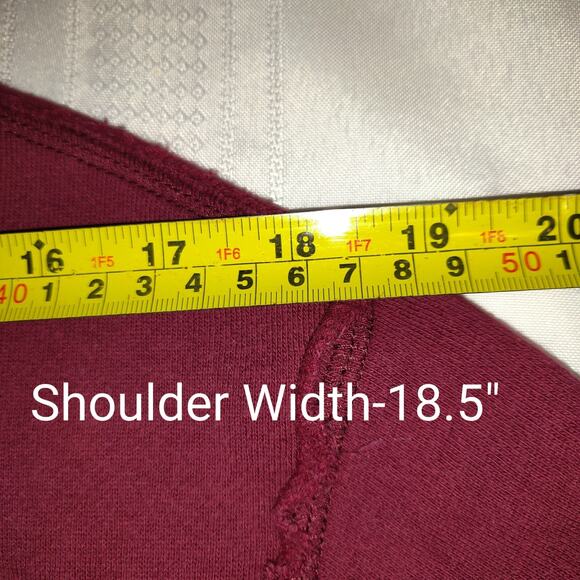 Aeropostale Hoodie Sweatshirt Adult L Quarter Zip Maroon Burgundy Skater Unisex - Picture 13 of 16